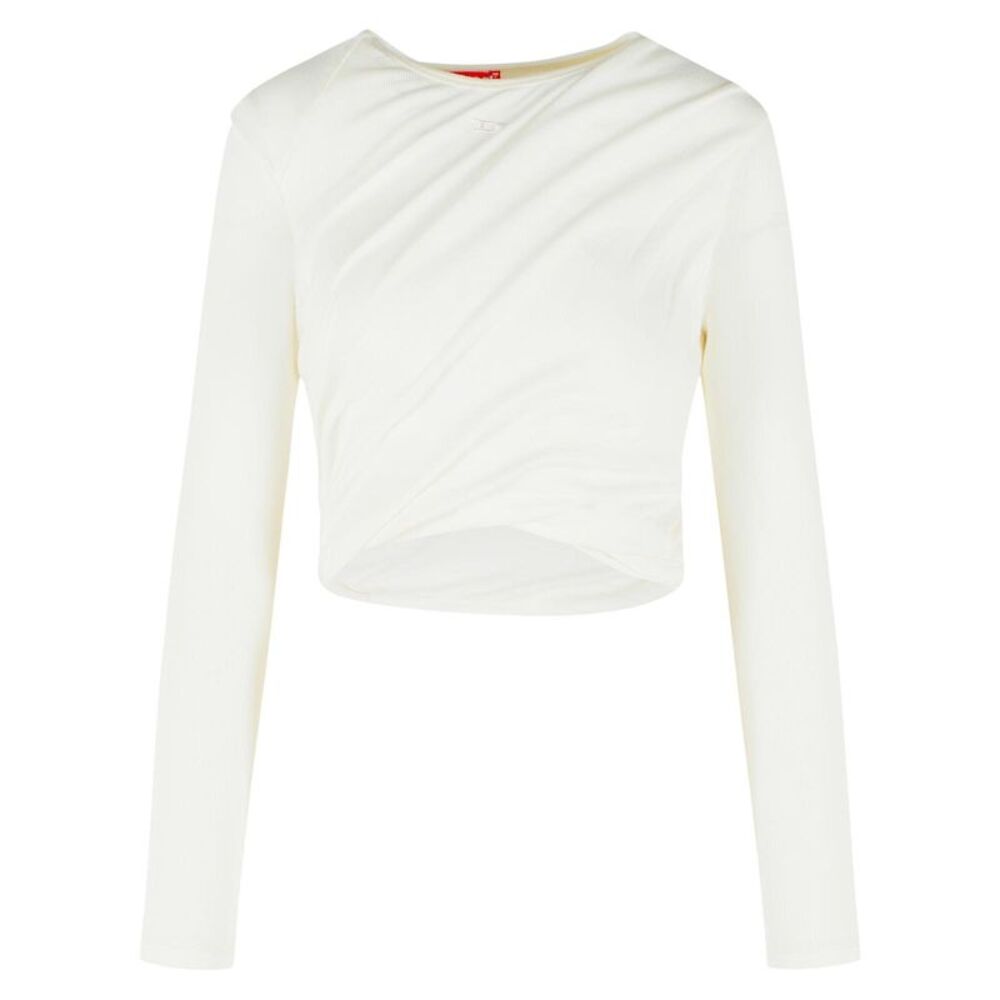 Diesel Long Sleeved White Cotton T-Shirt Women